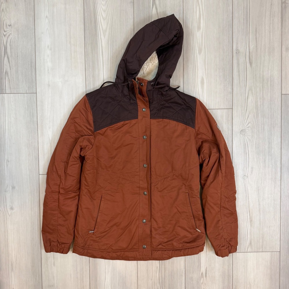 Kuhl Celste Sherpa Lined Jacket Hooded Jacket Rust Brown Small